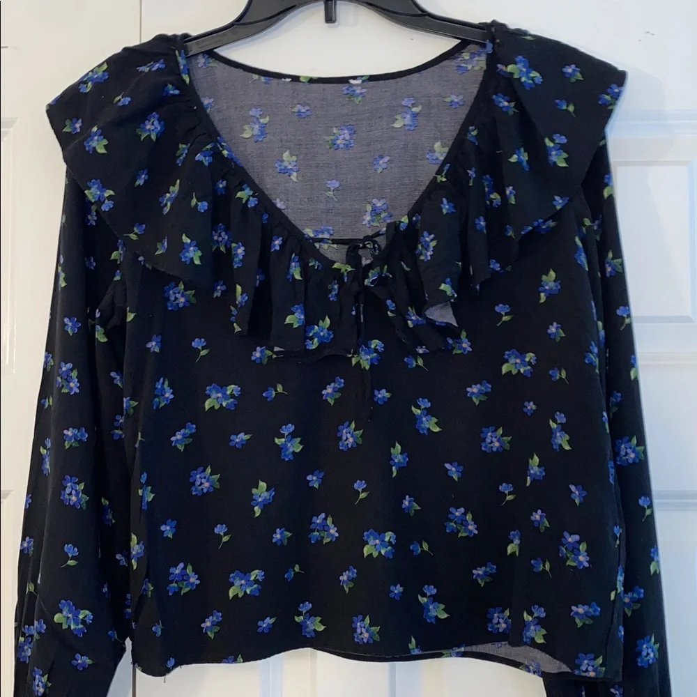 WeWoreWhat ruffle blouse